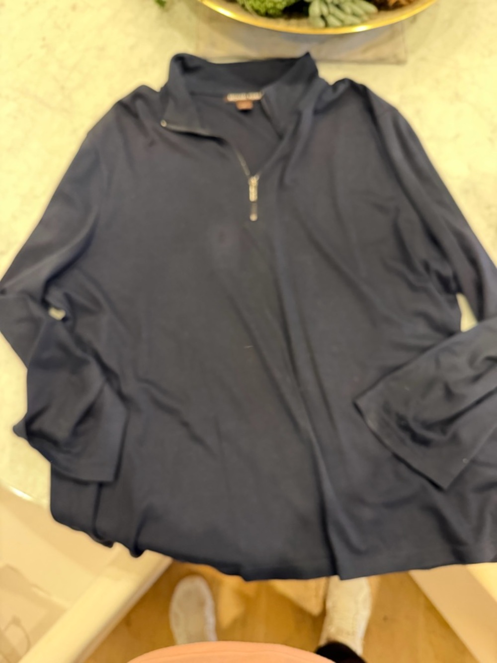 Michael Kors Men's Navy Quarter-Zip Sweater